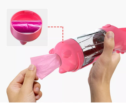 3 In 1, Portable Cat Dog Water Bottle, Food Feeder Drinker & Poop Dispenser™