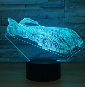 Car Night Light, Racing Car 3D LED Illusion 7 Color Lamp™