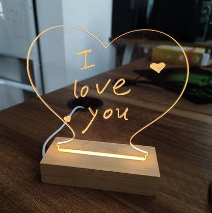 Scribble Acrylic Message Board 7 Color Night Light Lamp With Writing Pen™