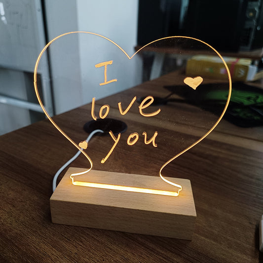 Scribble Acrylic Message Board 7 Color Night Light Lamp With Writing Pen™