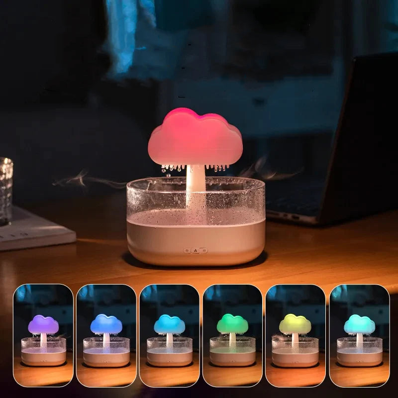7 Color Led Light Aromatherapy Rain Cloud Humidifier With Raining Water Drop Sound Essential Oil Diffuser™